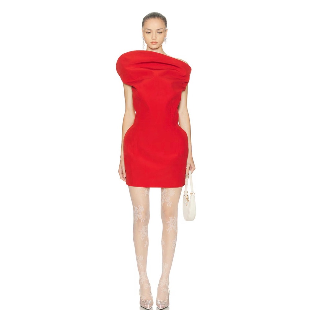 MAGDA BUTRYM Sculptural Mini Dress In Red Size 36 $1,595